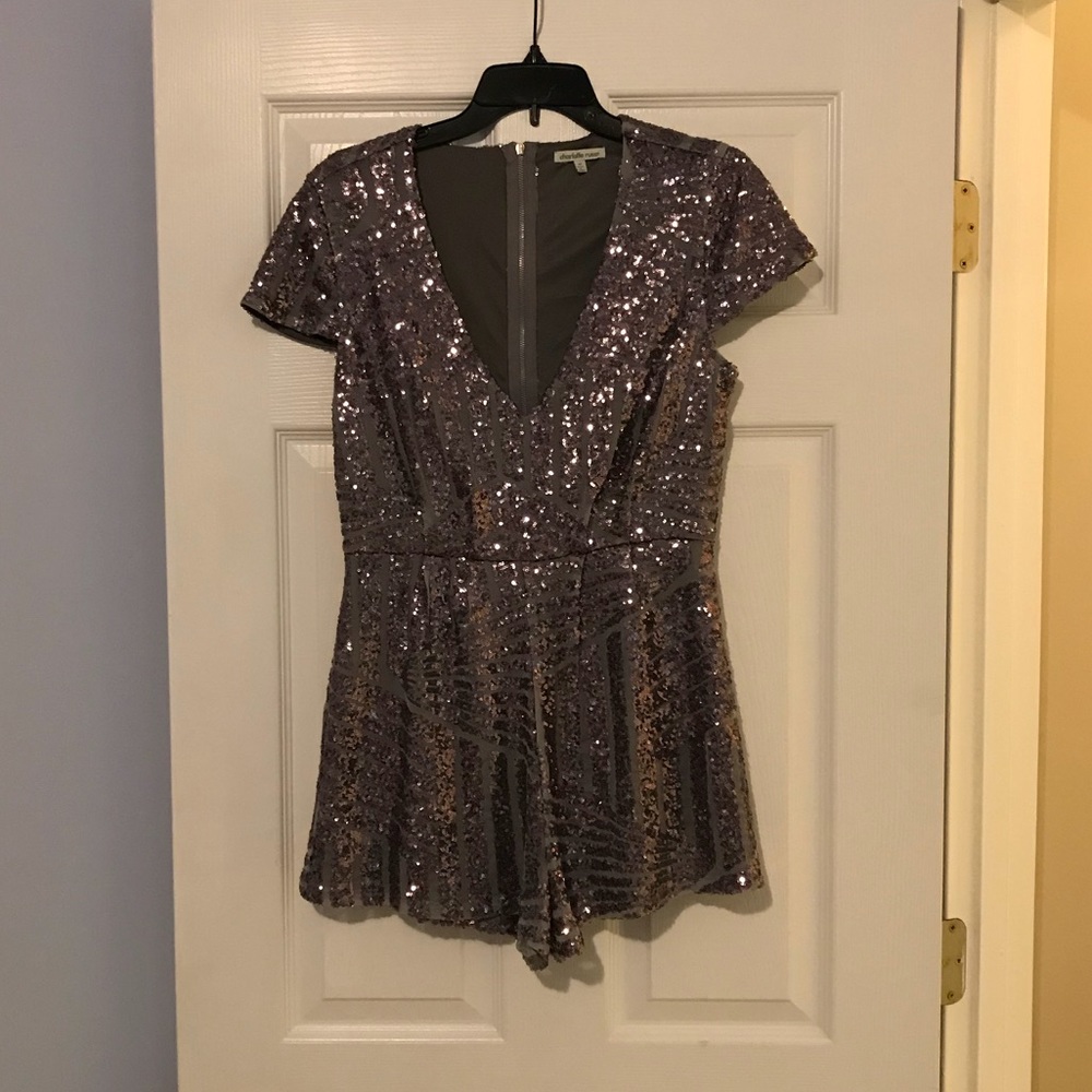 Sparkly V-neck romper